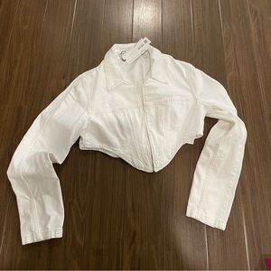 Zara corset cropped jeans jacket